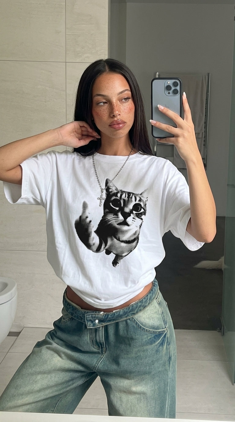 Halftone Cat Tee