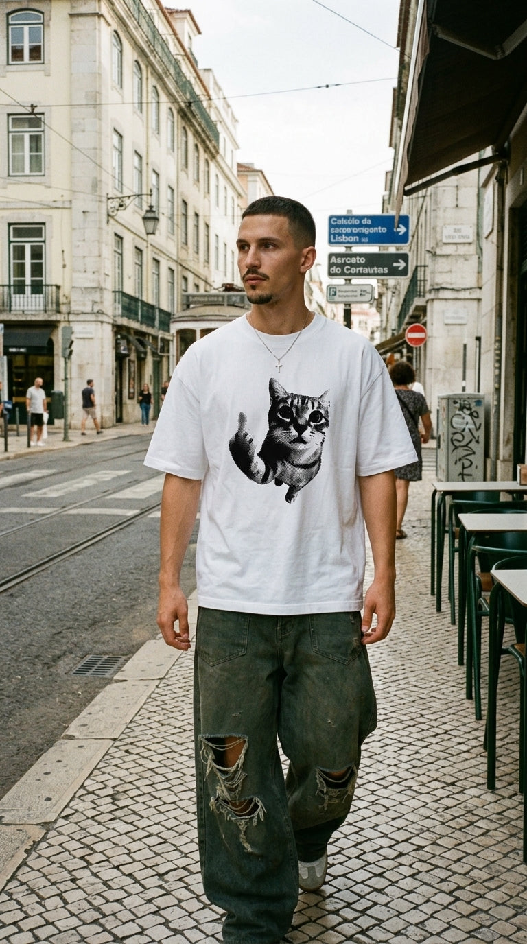 Halftone Cat Tee
